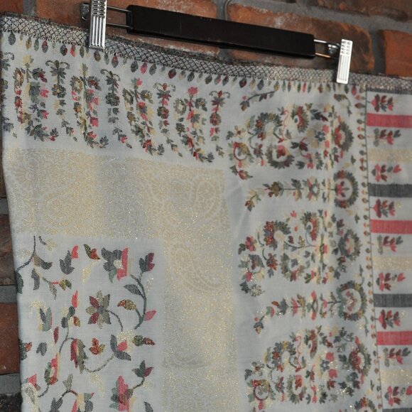 New HK Colours of Fashion Afreen Woven Floral Shawl Wrap Gold 79x40.5" India - Picture 2 of 8